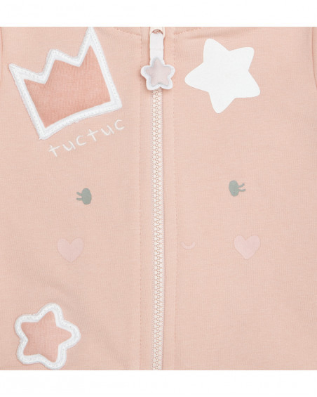 Ensemble 3 pièces molletonné e jersey sans pieds fille rose Ensemble 3 pièces molletonné e jersey sans pieds fille rose
