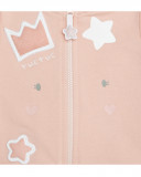 Ensemble 3 pièces molletonné e jersey sans pieds fille rose Ensemble 3 pièces molletonné e jersey sans pieds fille rose