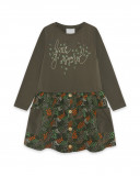 Robe en jersey avec poches fille verte hidden nature Robe en jersey avec poches fille verte hidden nature