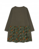 Robe en jersey avec poches fille verte hidden nature Robe en jersey avec poches fille verte hidden nature