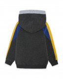 Sweat-shirt capuche en peluche poche kangourou garçon gris Sweat-shirt capuche en peluche poche kangourou garçon gris