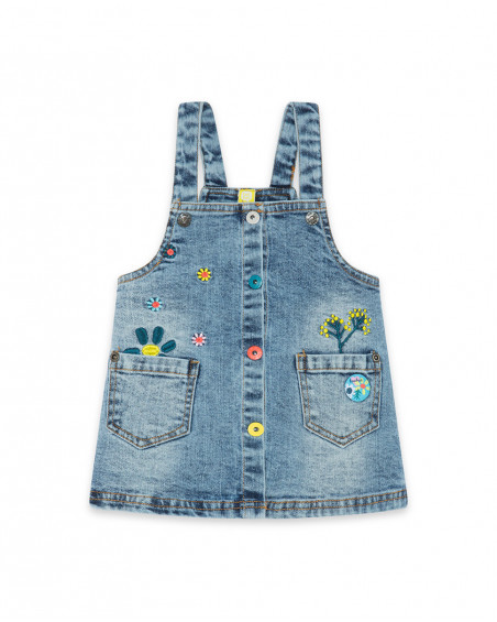Robe en jeans avec poches fille bleue color hikers Robe en jeans avec poches fille bleue color hikers