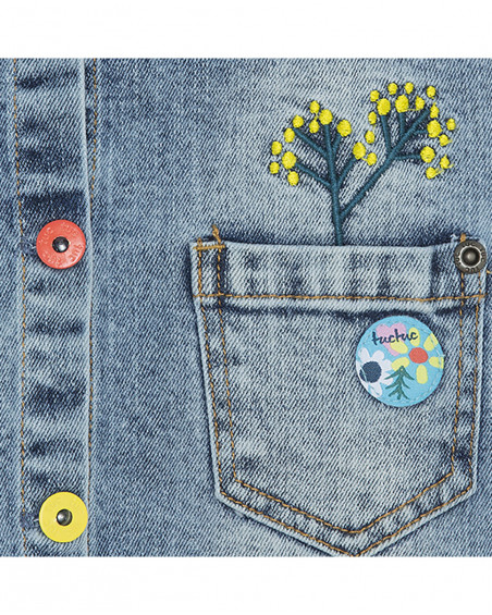 Robe en jeans avec poches fille bleue color hikers Robe en jeans avec poches fille bleue color hikers