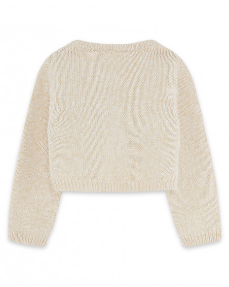 Veste en tricot boutons fille beige brownie bears Veste en tricot boutons fille beige brownie bears