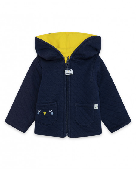 Parka réversible en jersey avec capuche garçon bleue it's cold Parka réversible en jersey avec capuche garçon bleue it's cold