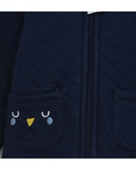 Parka réversible en jersey avec capuche garçon bleue it's cold Parka réversible en jersey avec capuche garçon bleue it's cold
