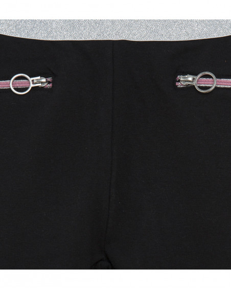 Leggings en coton molletonné à rayures latérales garçon noirs