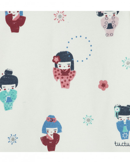 Tee-shirt en jersey imprimée fille blanc kyoto girls Tee-shirt en jersey imprimée fille blanc kyoto girls
