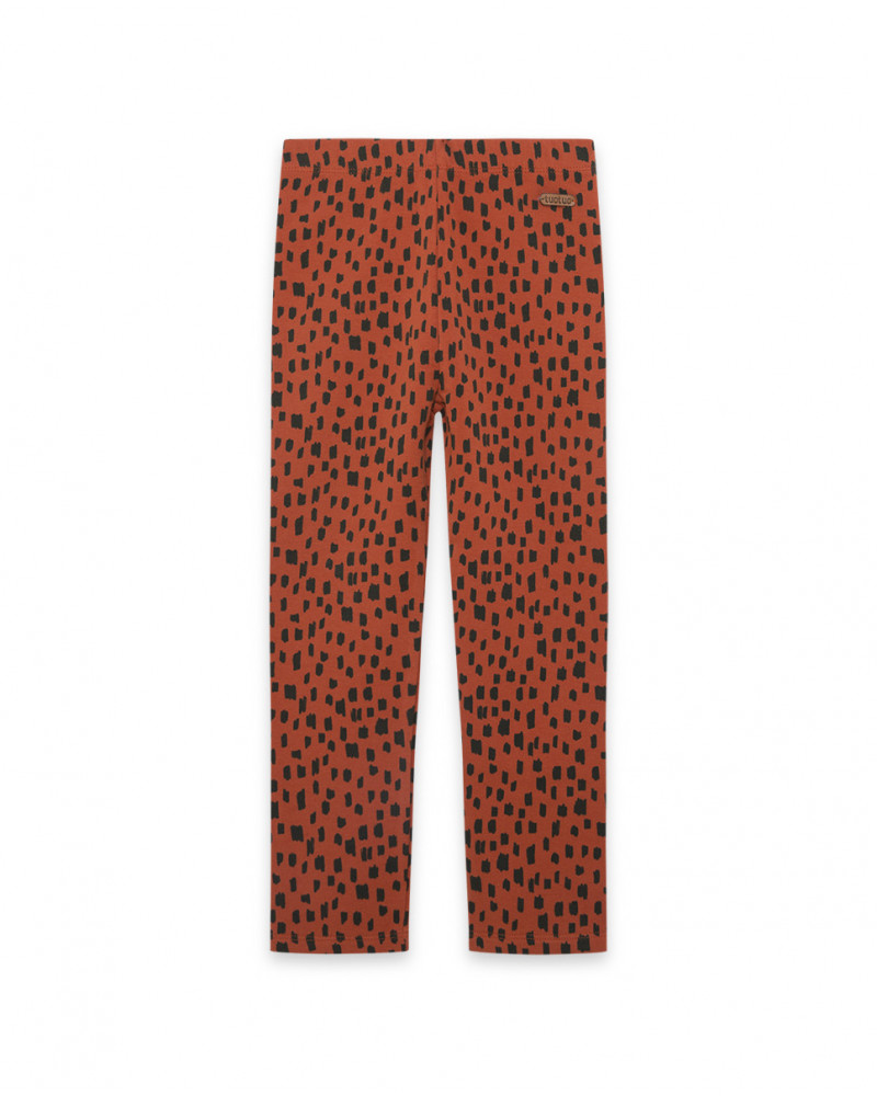 Leggings en coton molletonné imprimé fille oranges hidden nature