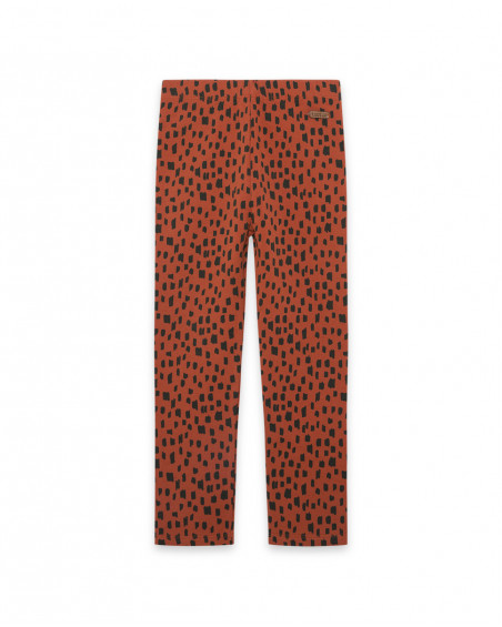 Leggings en coton molletonné imprimé fille oranges hidden nature Leggings en coton molletonné imprimé fille oranges hidden nature