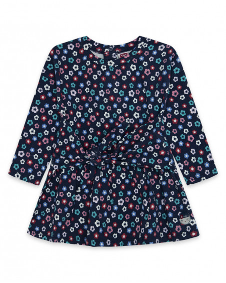 Robe en jersey fleurs fille bleue kyoto girls Robe en jersey fleurs fille bleue kyoto girls