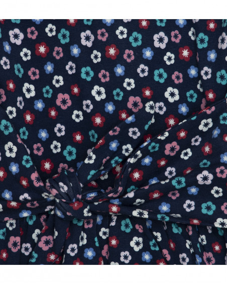 Robe en jersey fleurs fille bleue kyoto girls Robe en jersey fleurs fille bleue kyoto girls