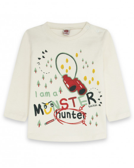 Tee-shirt en jersey imprimée garçon blanc highlands Tee-shirt en jersey imprimée garçon blanc highlands