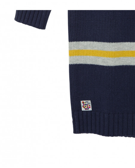 Robe en tricot à rayures fille grise best friends 4ever Robe en tricot à rayures fille grise best friends 4ever