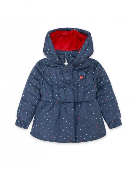 Parka matelassée avec capuche fille bleue hello london Parka matelassée avec capuche fille bleue hello london