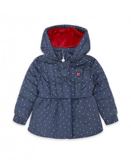Parka matelassée avec capuche fille bleue hello london Parka matelassée avec capuche fille bleue hello london