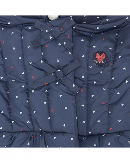 Parka matelassée avec capuche fille bleue hello london Parka matelassée avec capuche fille bleue hello london
