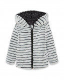 Parka réversible en fourrure avec capuche fille grise bee happy Parka réversible en fourrure avec capuche fille grise bee happy