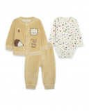 Ensamble en velours et jersey garçon beige brownie bears Ensamble en velours et jersey garçon beige brownie bears