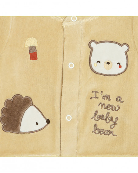 Ensamble en velours et jersey garçon beige brownie bears Ensamble en velours et jersey garçon beige brownie bears