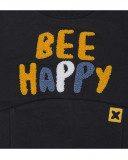 Sweat-shirt en peluche fermée sans capuche garçon gris bee happy Sweat-shirt en peluche fermée sans capuche garçon gris bee happy