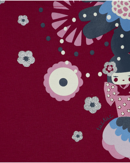 Robe en coton molletonné fleurs fille rose kyoto girls Robe en coton molletonné fleurs fille rose kyoto girls