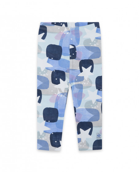 Leggings en jersey imprimé fille bleus glaciar Leggings en jersey imprimé fille bleus glaciar