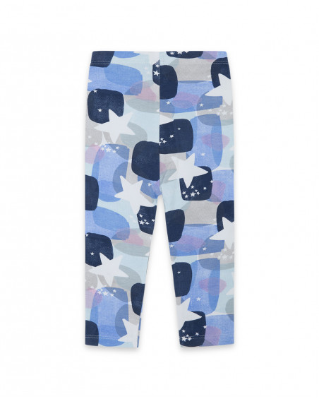 Leggings en jersey imprimé fille bleus glaciar Leggings en jersey imprimé fille bleus glaciar