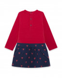 Robe combiné message fille rouge hello london Robe combiné message fille rouge hello london
