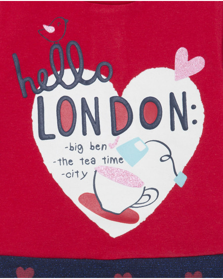 Robe combiné message fille rouge hello london Robe combiné message fille rouge hello london