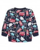 Sweat-shirt en peluche fermée sans capuche garçon bleu hello Sweat-shirt en peluche fermée sans capuche garçon bleu hello