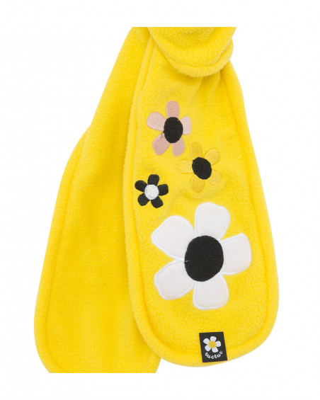 Bonnet et écharpe polaire abeille fille jaune bee happy Bonnet et écharpe polaire abeille fille jaune bee happy