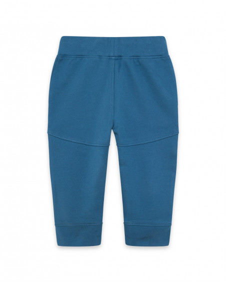 Pantalon en peluche lacets garçon bleu color hikers Pantalon en peluche lacets garçon bleu color hikers