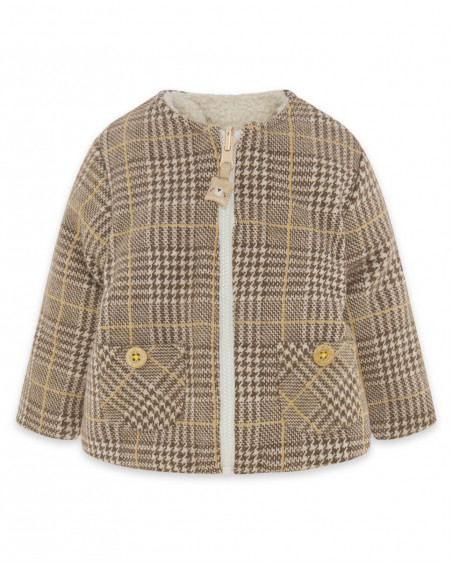 Veste réversible en peluche et forrure garçon marron brownie Veste réversible en peluche et forrure garçon marron brownie