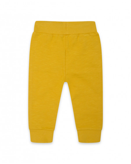 Pantalon en peluche long garçon jaune bee happy Pantalon en peluche long garçon jaune bee happy