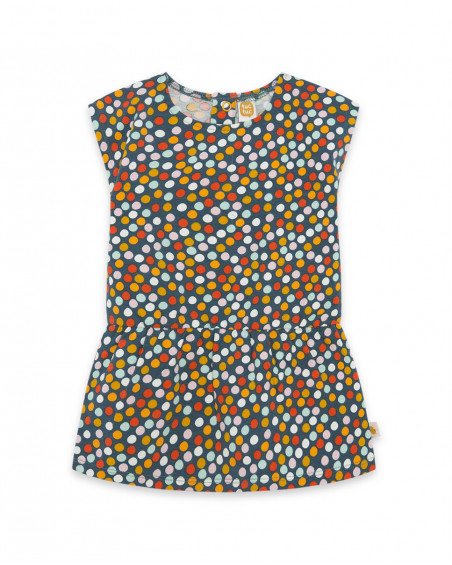 Robe en jersey imprimé fille orange basicos kids Robe en jersey imprimé fille orange basicos kids