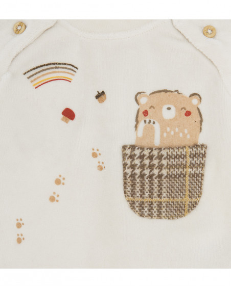 Tee-shirt et pantalon en peluche à carreaux garçon marron Tee-shirt et pantalon en peluche à carreaux garçon marron