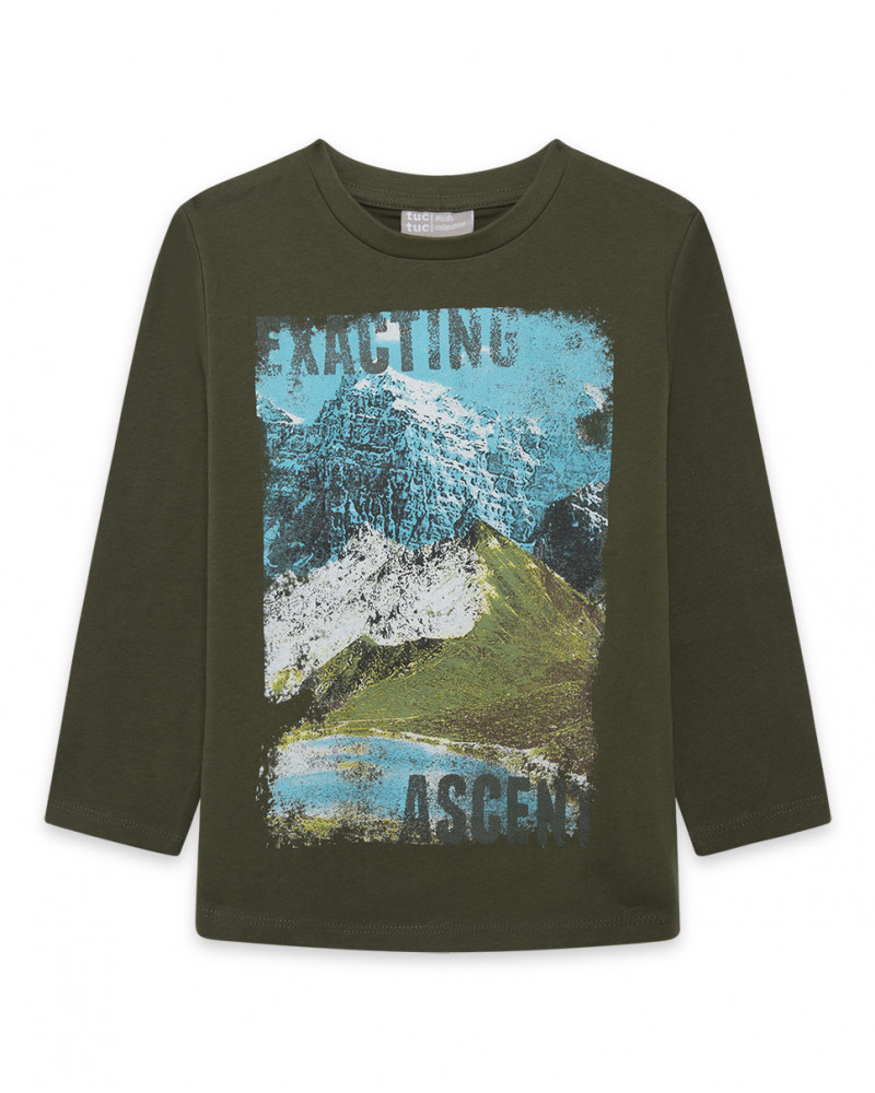 Tee-shirt en jersey paysage fille vert dance muse
