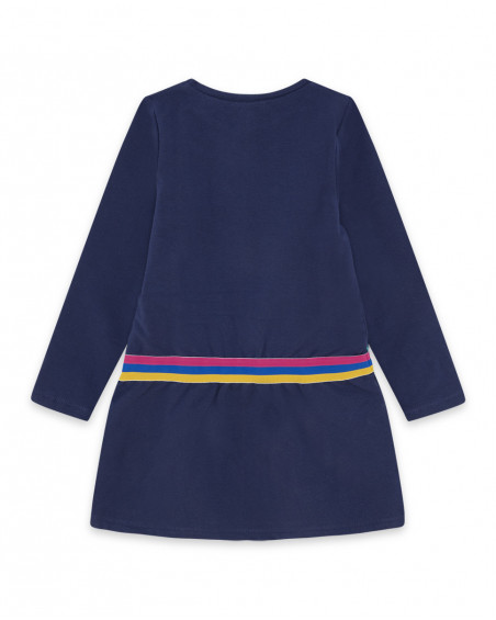 Robe en coton molletonné imprimé fille bleue best friends 4ever