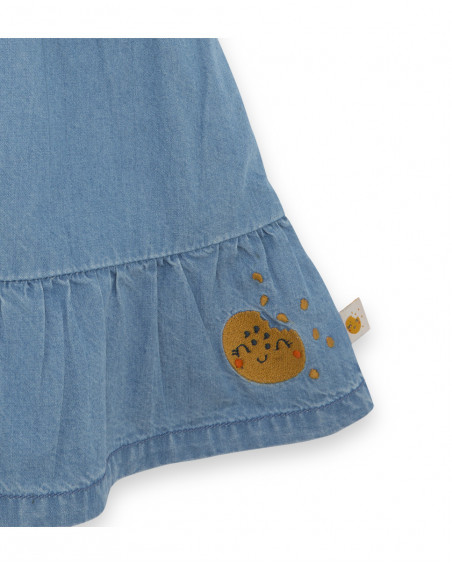 Robe en jeans boutons fille bleue basicos kids Robe en jeans boutons fille bleue basicos kids