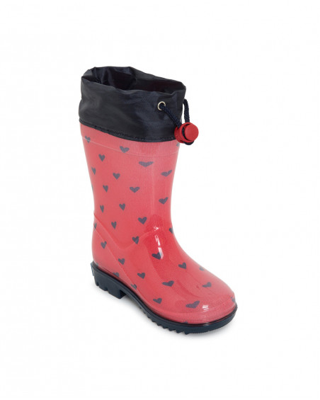 Bottes de pluie coeurs fille rouges hello london Bottes de pluie coeurs fille rouges hello london