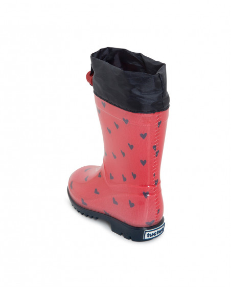 Bottes de pluie coeurs fille rouges hello london Bottes de pluie coeurs fille rouges hello london