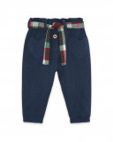 Pantalon en peluche coeurs fille bleu highlands Pantalon en peluche coeurs fille bleu highlands