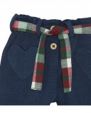 Pantalon en peluche coeurs fille bleu highlands Pantalon en peluche coeurs fille bleu highlands