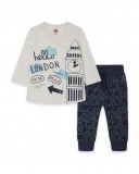 Tee-shirt et pantalon en peluche jogging garçon blanc hello Tee-shirt et pantalon en peluche jogging garçon blanc hello
