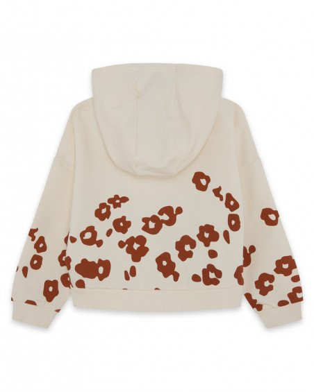 Sweat-shirt capuche en peluche avec fermeture éclair fille