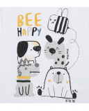 Tee-shirt en jersey chiots garçon blanc bee happy Tee-shirt en jersey chiots garçon blanc bee happy