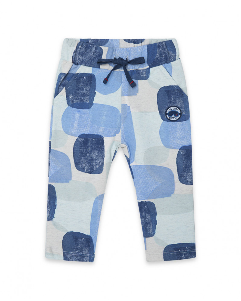 Pantalon en peluche imprimé garçon bleu glaciar
