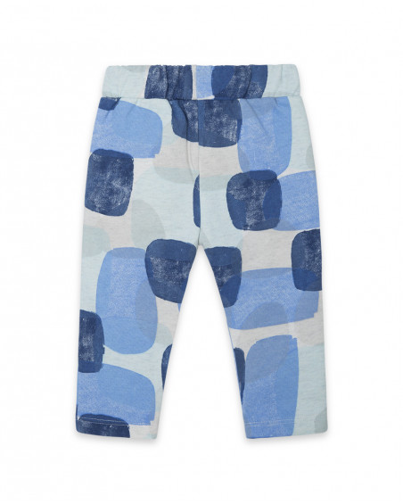Pantalon en peluche imprimé garçon bleu glaciar Pantalon en peluche imprimé garçon bleu glaciar