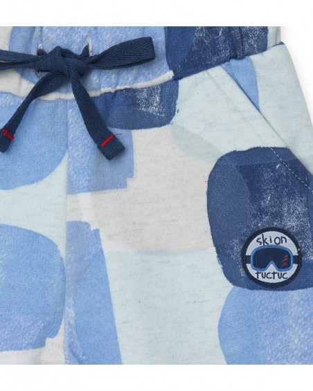 Pantalon en peluche imprimé garçon bleu glaciar Pantalon en peluche imprimé garçon bleu glaciar